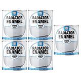 5X Radiator Enamel White Gloss Paint 300ml Tin Paint