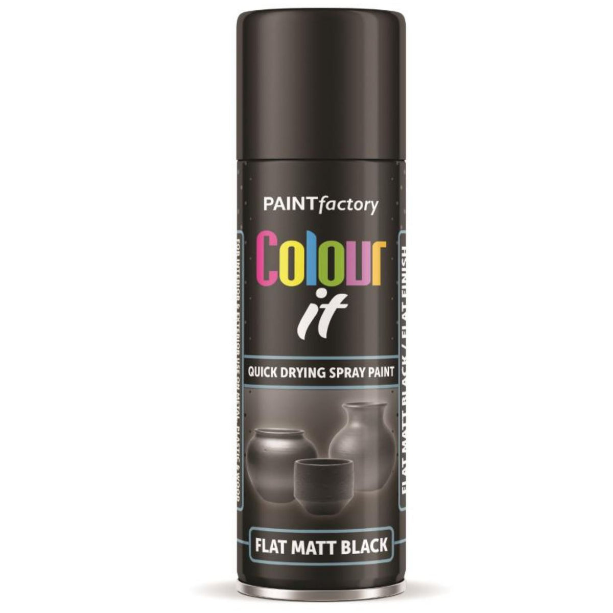 Paint Factory Flat Matt Black Spray Paint 250ml
