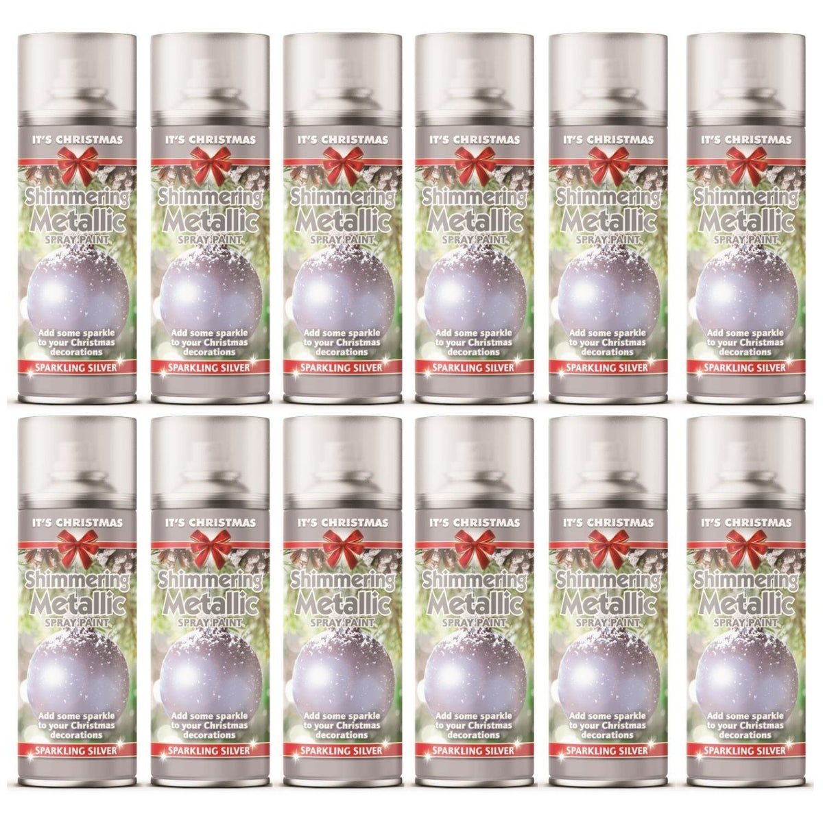 12X - Rapide Christmas Metallic Silver 200ml Spray Paint