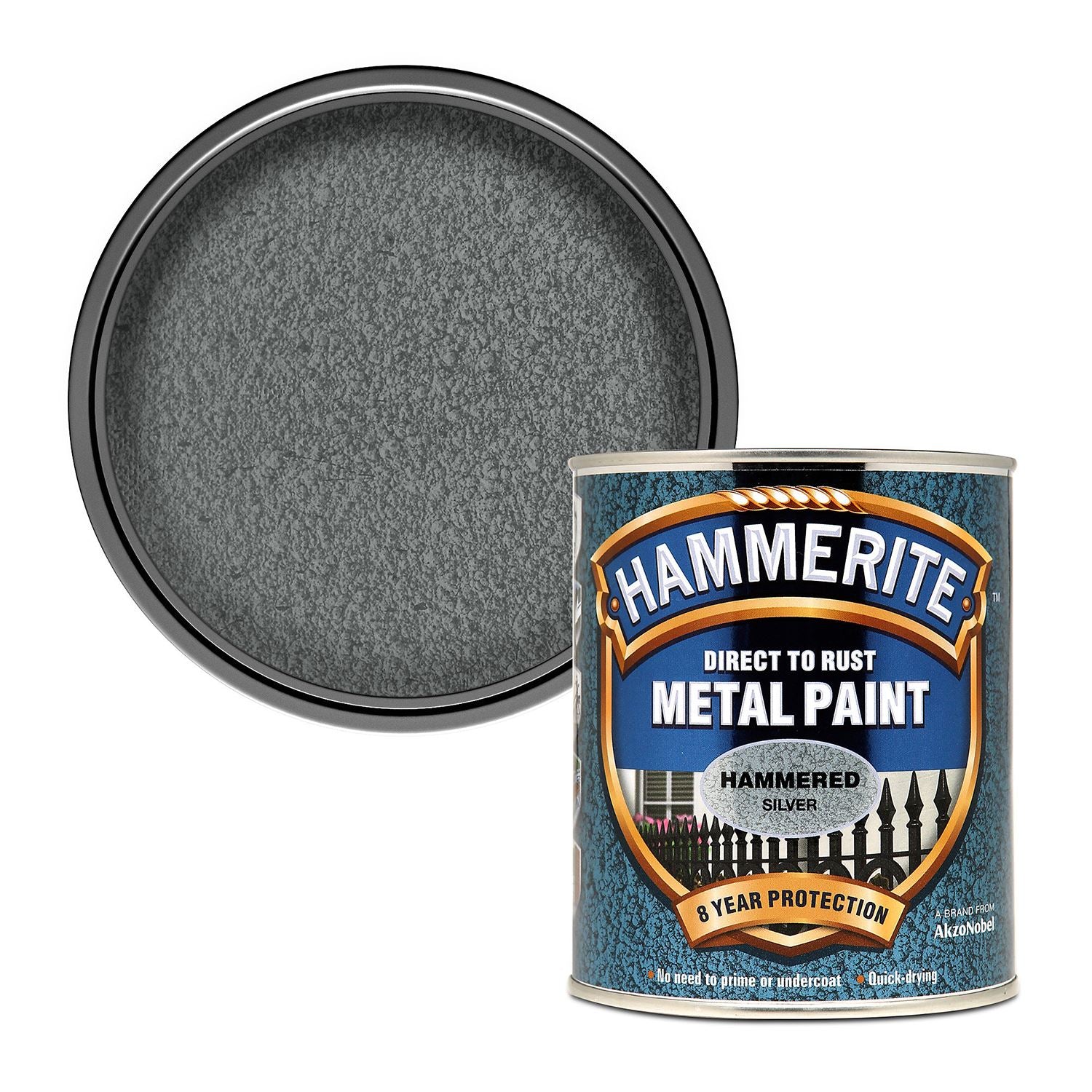 4X Hammerite Hammered Silver Paint 750ml
