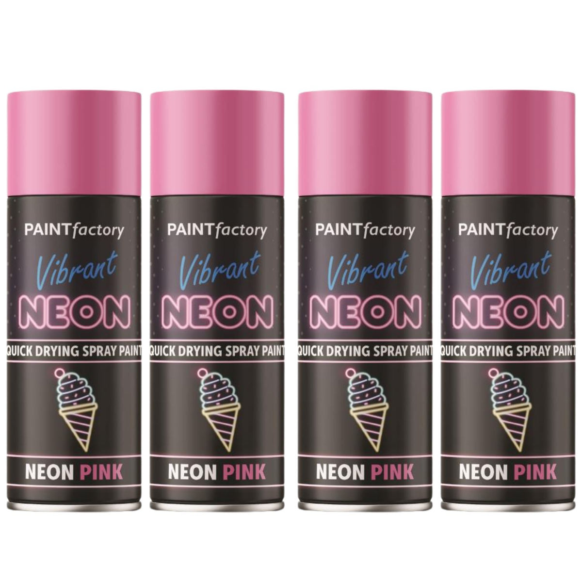 4X Paint Factory Fluorescent Neon Pink Spray Paint 200ml