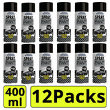 12X - Matt Black Car Spray 400ml