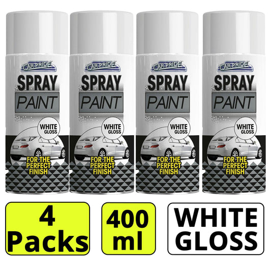 4X - Gloss White Car Spray 400ml