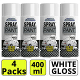 4X - Gloss White Car Spray 400ml