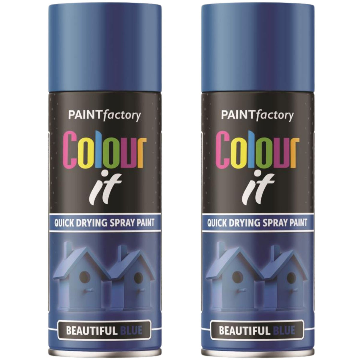 2X Paint Factory Beautiful Blue Gloss Spray Paint 400ml