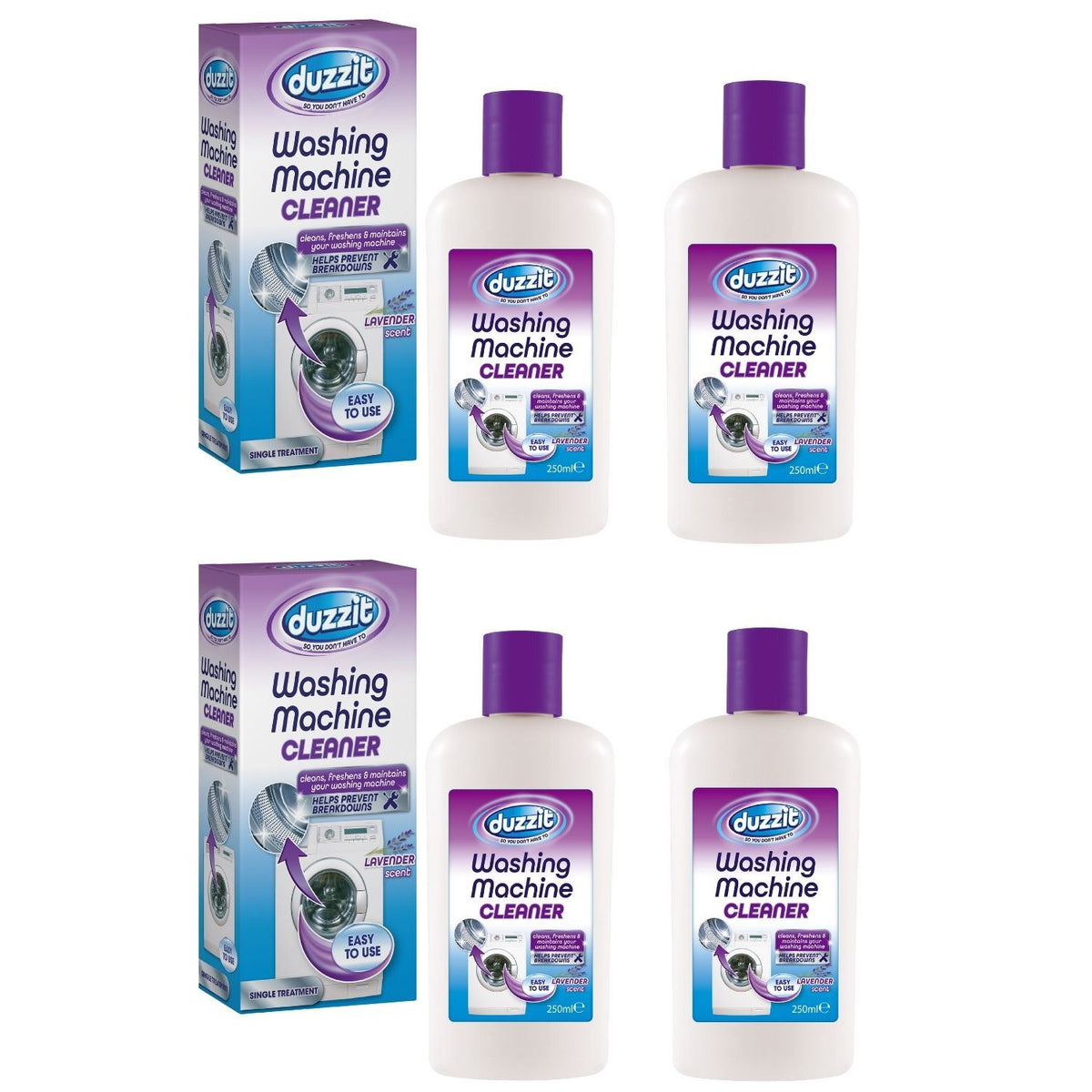 4X - Duzzit Washing Machine Cleaner Lavender 250ml