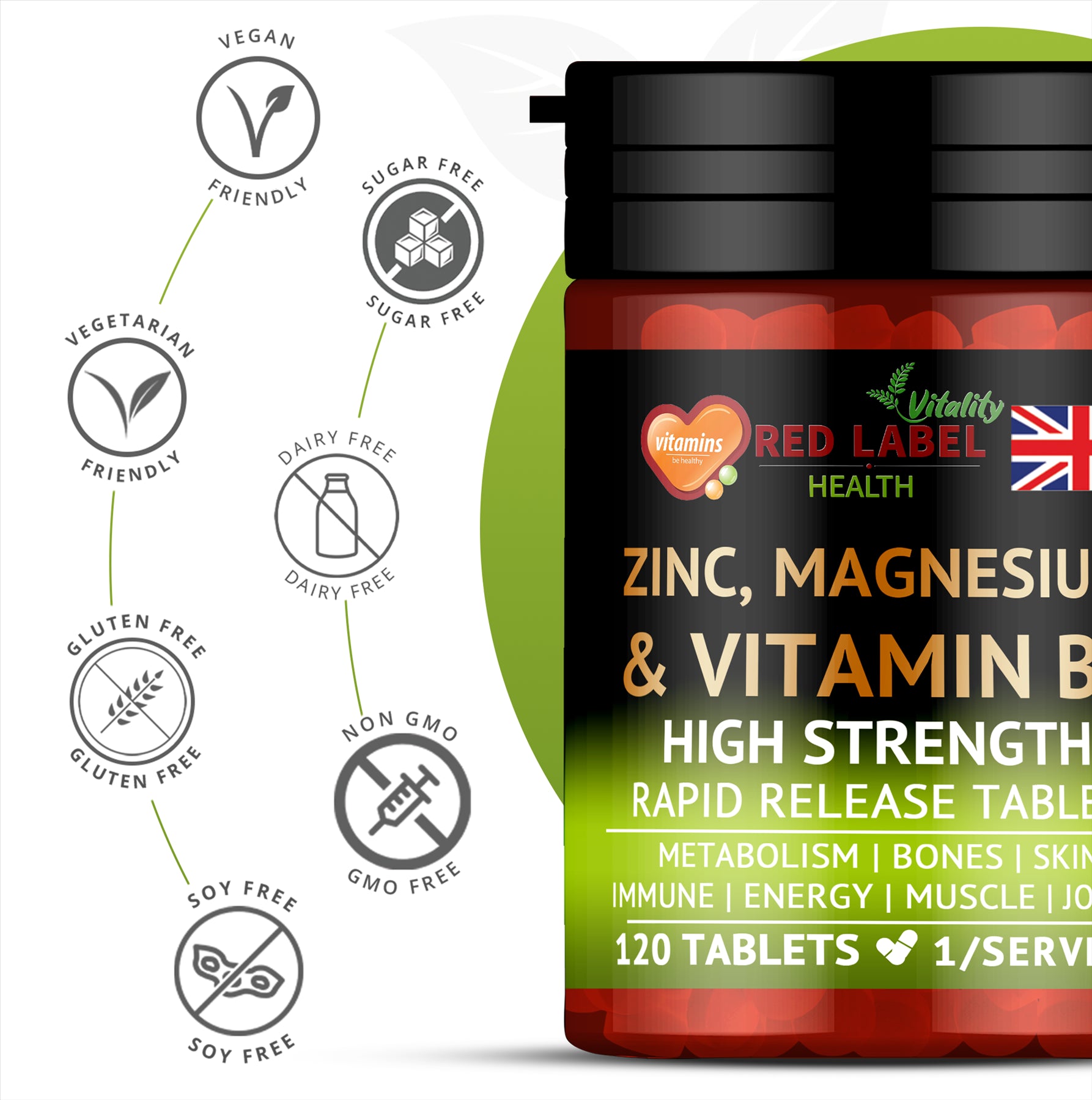 ZMA - Zinc Magnesium Vitamin B6 - 120 Tablets ZMA