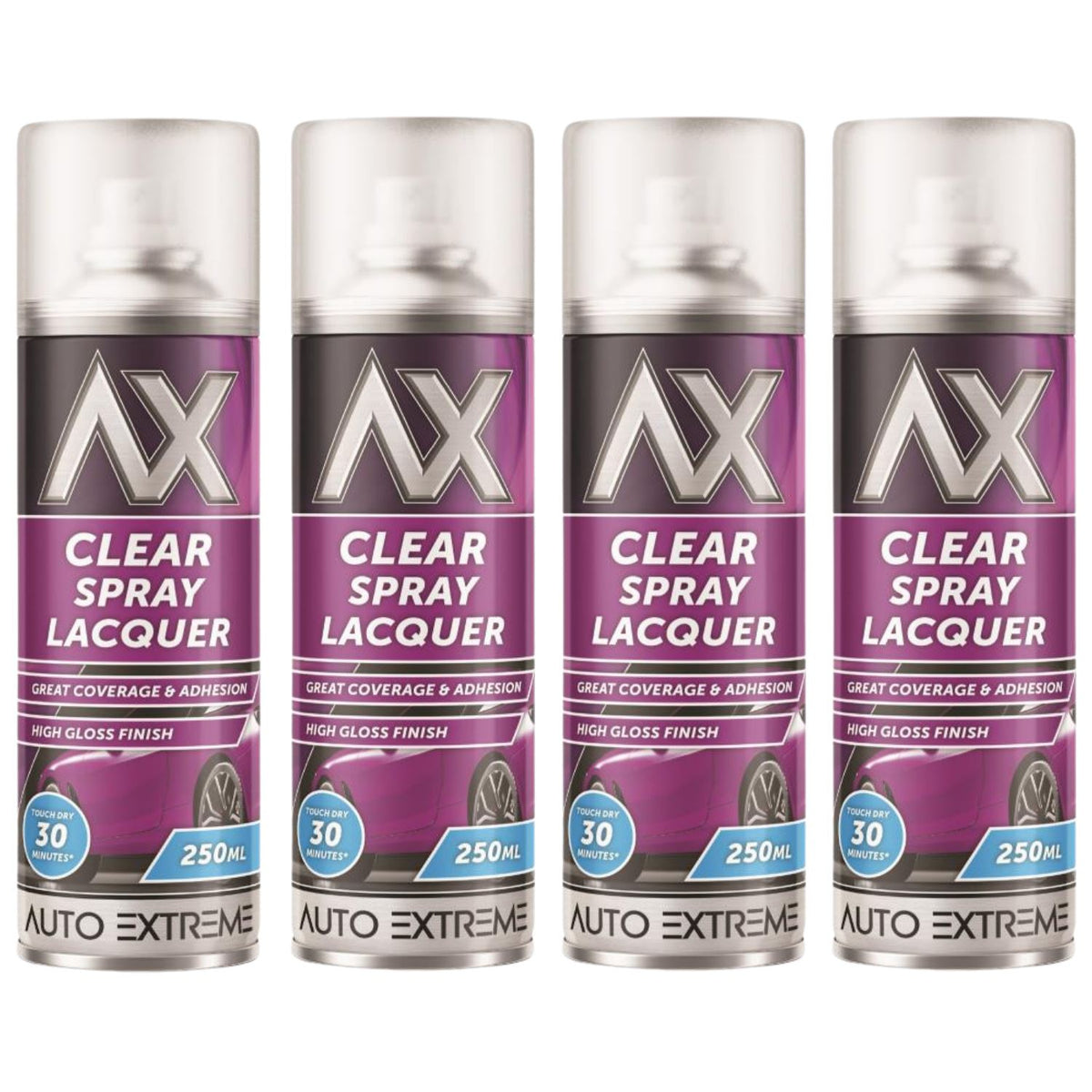 4X Auto Extreme Clear Lacquer Spray Paint 250ml