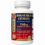 Brits Vita Magnesium Citrate 740mg 60 Capsules Super Strong Effective Vegan - UK