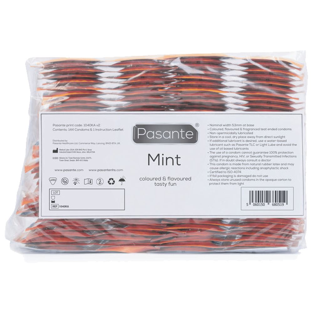 6X Pasante Mint Tingle Flavoured Latex Condoms