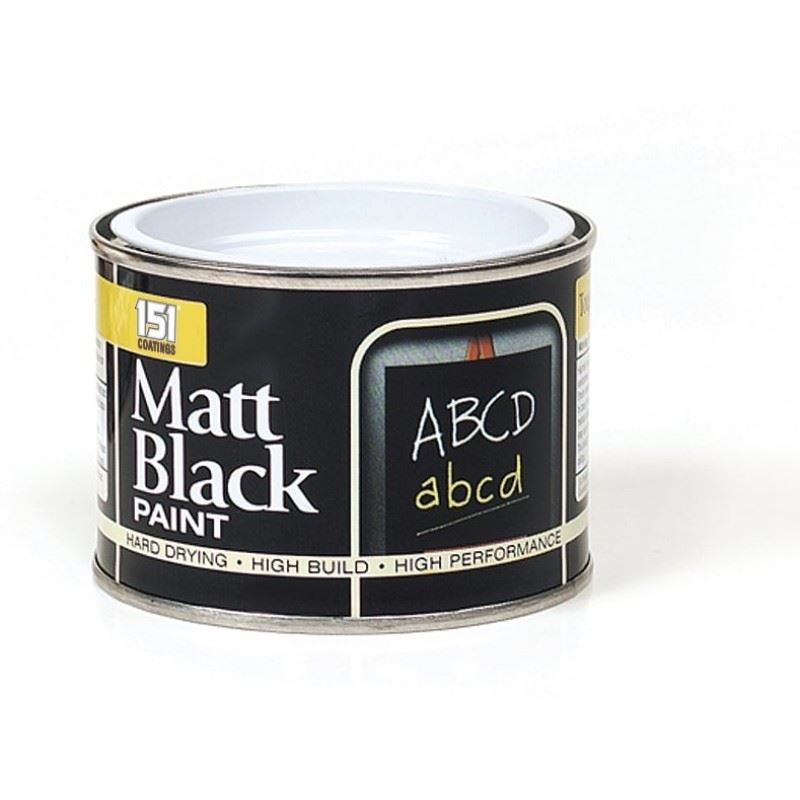 6X Matt Black Paint Tin 180ml Tin Paint