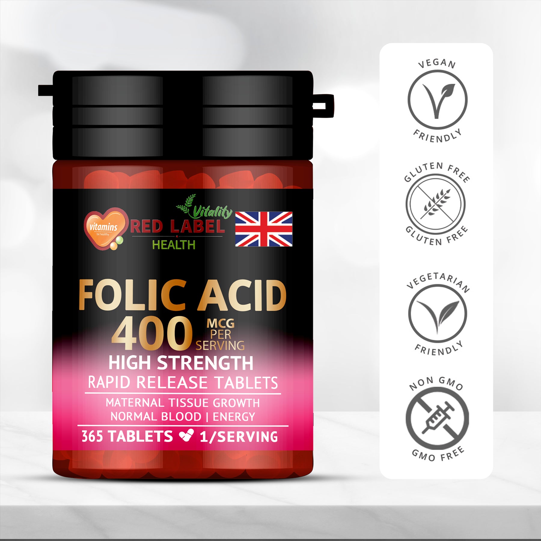 Folic Acid 400mcg - 365 Tablets Folic Acid