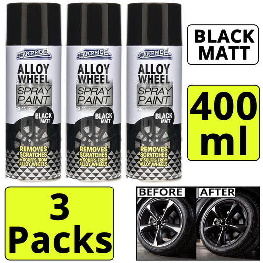 3X - Alloy Wheel Black Matt 400ml