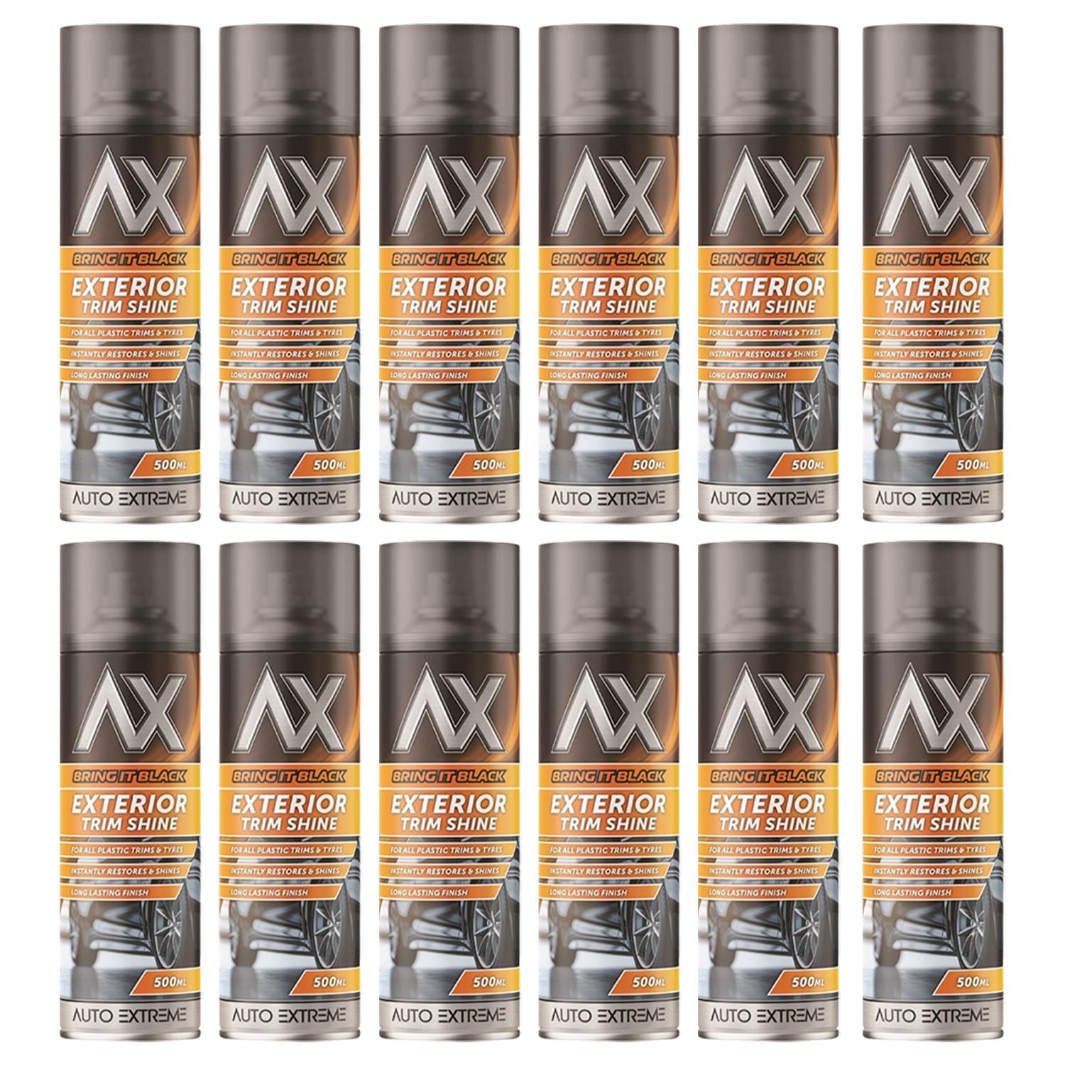 12X - Bring it Black Exterior Trim Shine Spray 500ml Spray Paint