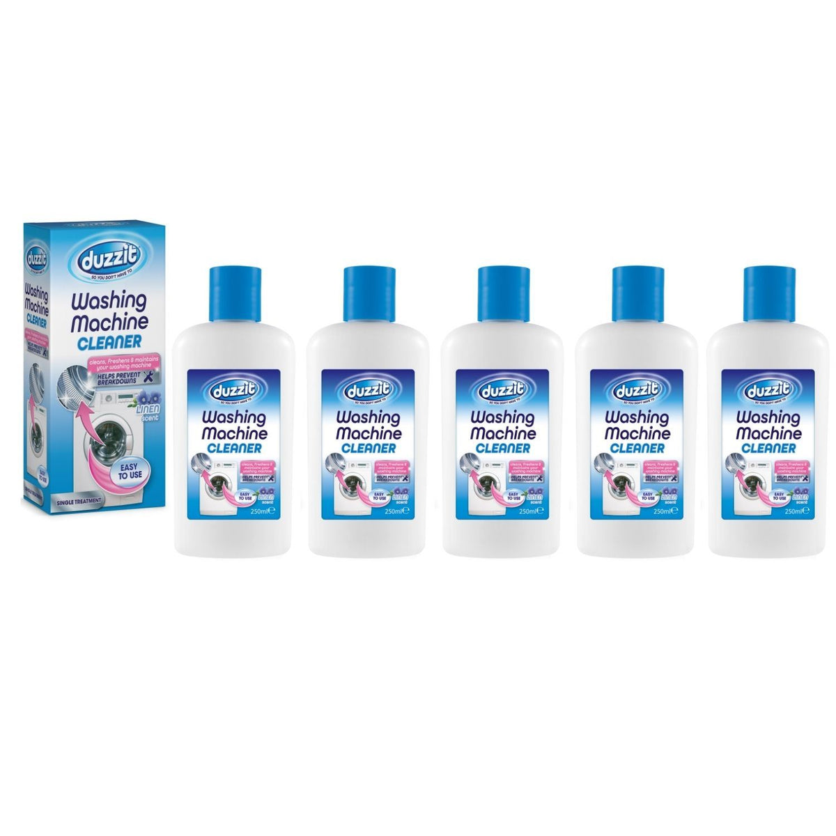 5X - Duzzit Washing Machine Cleaner Linen 250ml