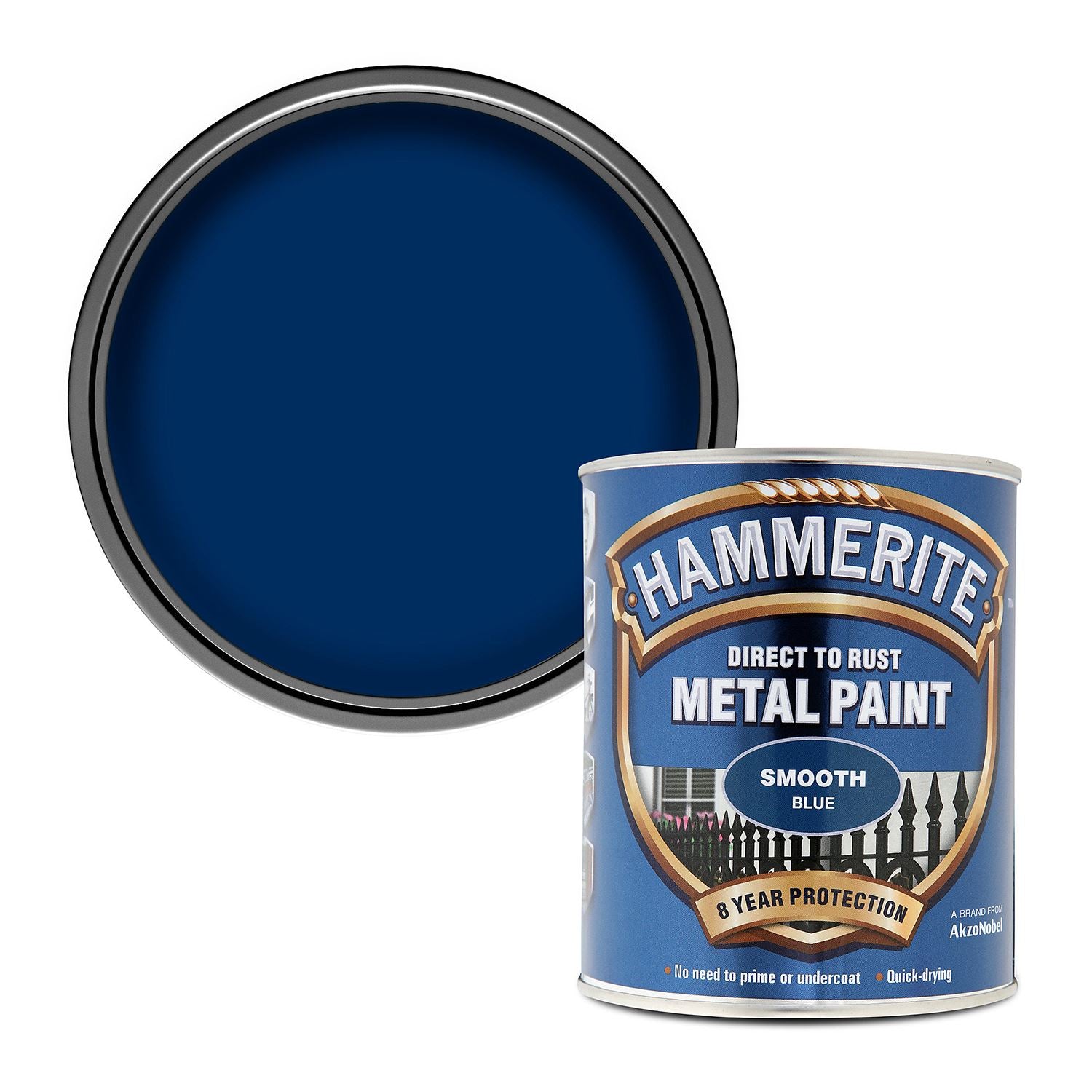 4X Hammerite Smooth Blue Paint 750ml