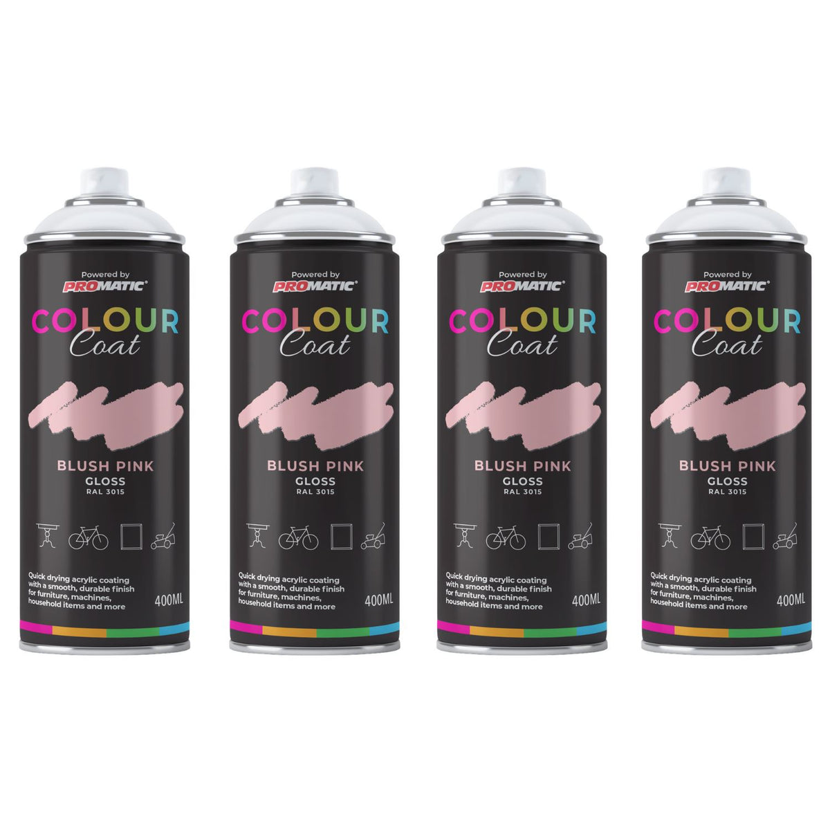4X Blush Pink RAL 3015 Gloss Spray Paint 400ml