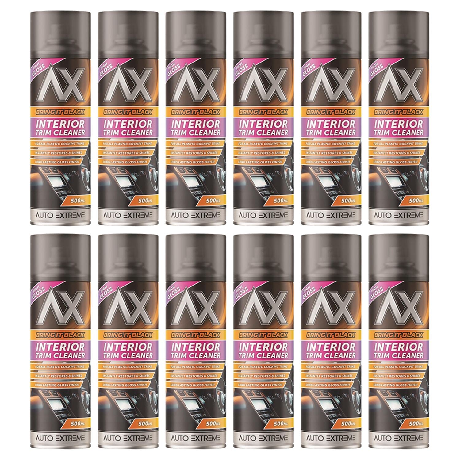 12X - Bring it Black Gloss Interior Trim Cleaner Spray 500ml Spray Paint