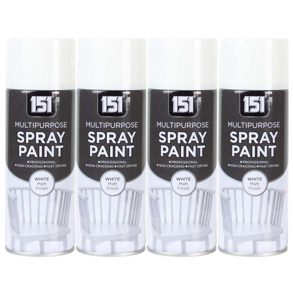 4X 151 White Matt Spray Paint 400ml Spray Paint
