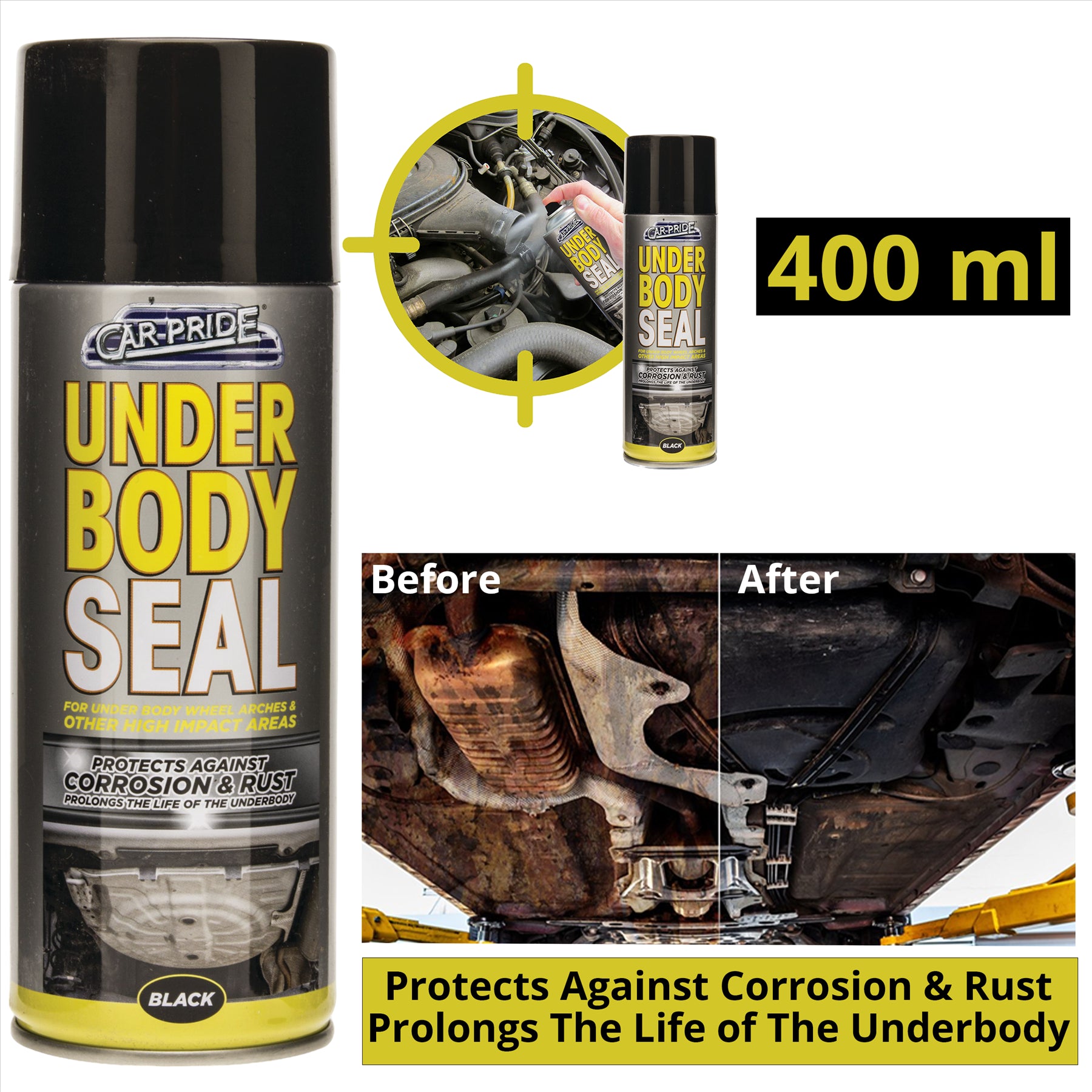Underbody Seal Black Spray 400ml Spray Paint
