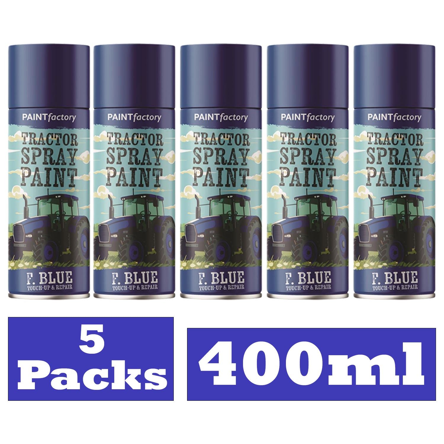 5X - Tractor Spray Paint Ford Blue 400ml Spray Paint