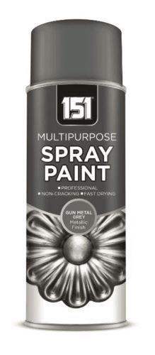6X 151 Gun Metal Grey Metallic Gloss Spray Paint 400ml Spray Paint