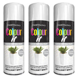 3X Paint Factory Brilliant White Gloss Spray Paint 400ml