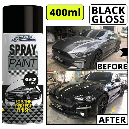 1X - Gloss Black Car Spray 400ml
