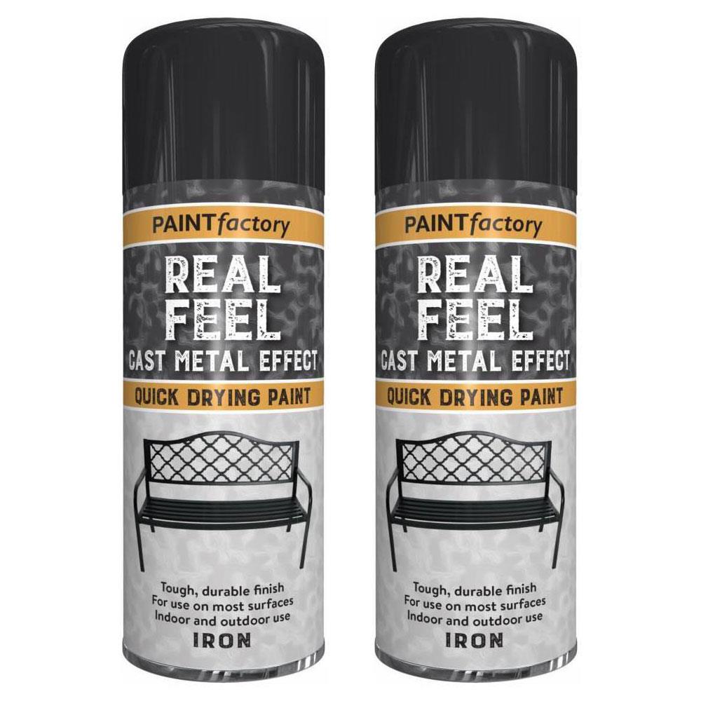 2X Paint Factory Cast Iron Effect Spray Paint 400ml