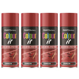 4X Paint Factory Crimson Red Gloss Spray Paint 400ml