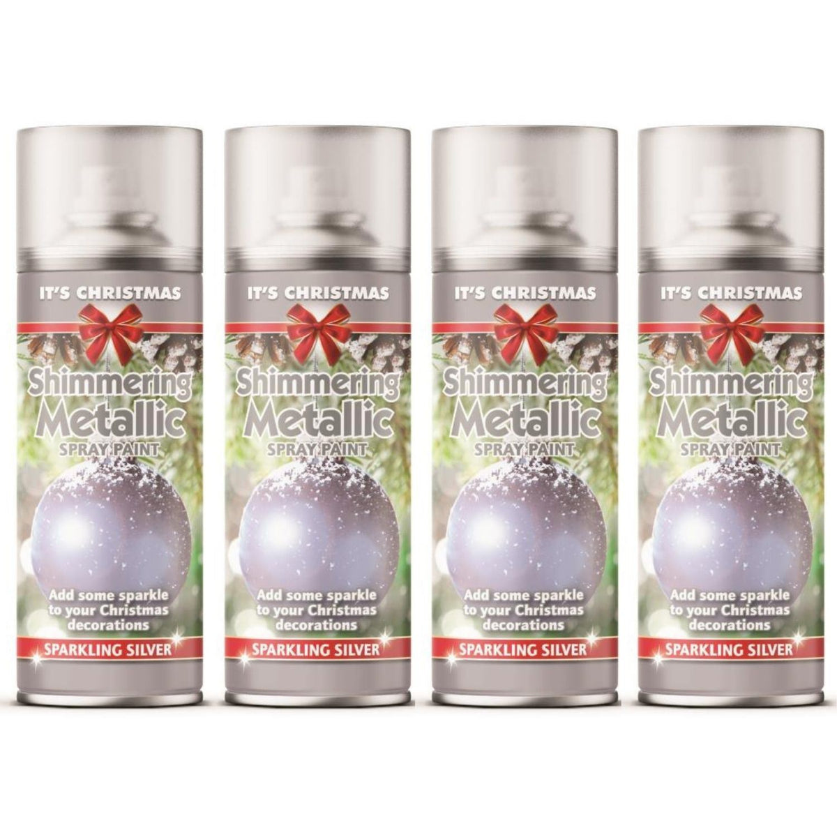4X - Rapide Christmas Metallic Silver 200ml Spray Paint