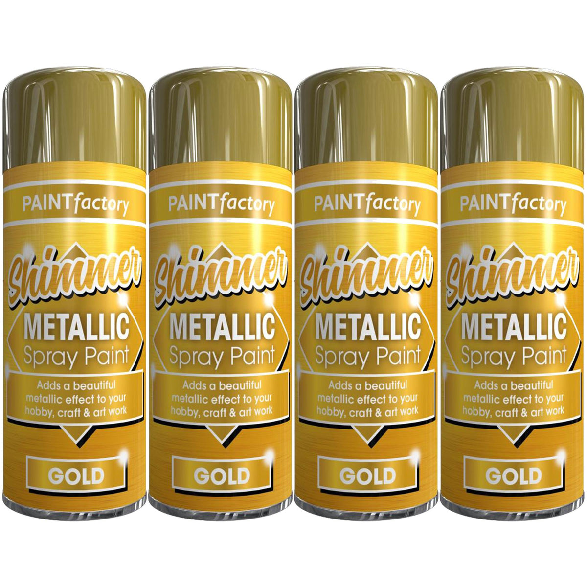 4X Paint Factory All Purpose Gold Metallic Spray Paint 200ml Spray Paint