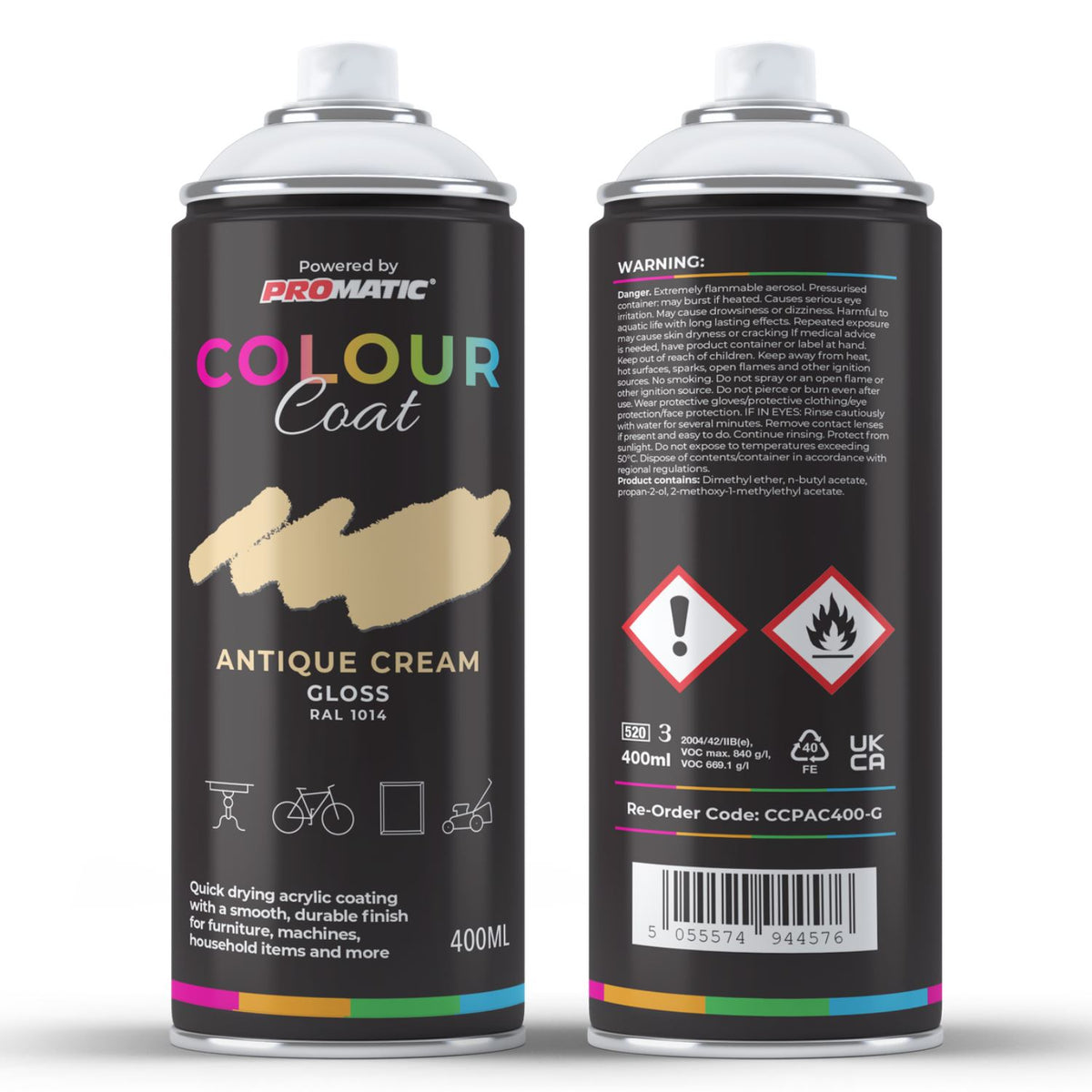 Antique Cream RAL 1014 Gloss Spray Paint 400ml