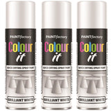 3X Paint Factory White Gloss Spray Paint 250ml