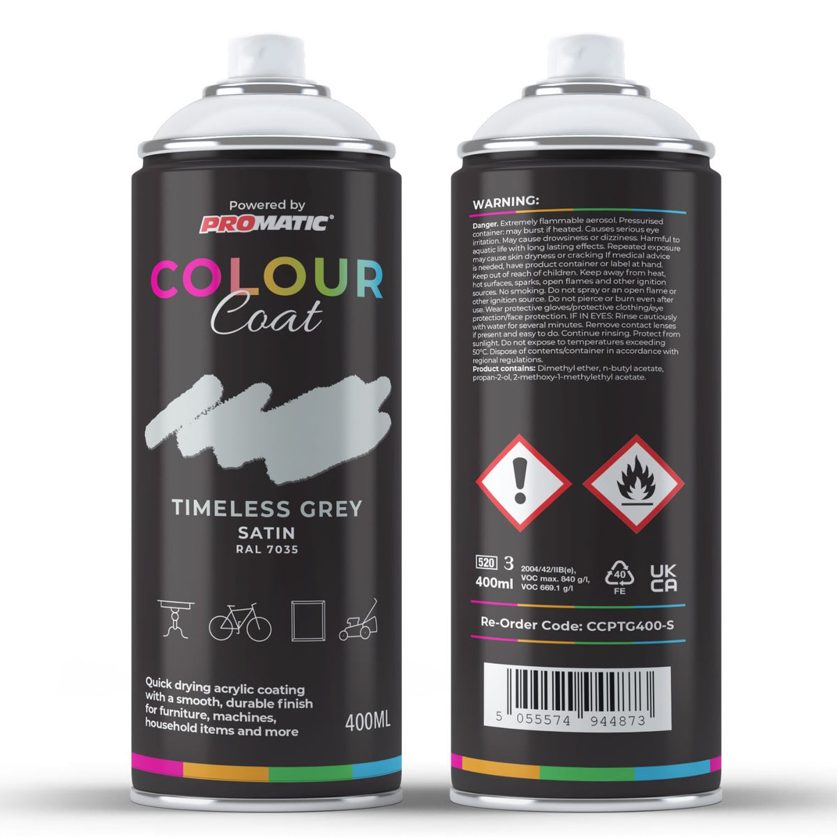 Timeless Grey RAL 7035 Satin Spray Paint 400ml