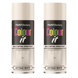2X Paint Factory Antique White Gloss Spray Paint 400ml