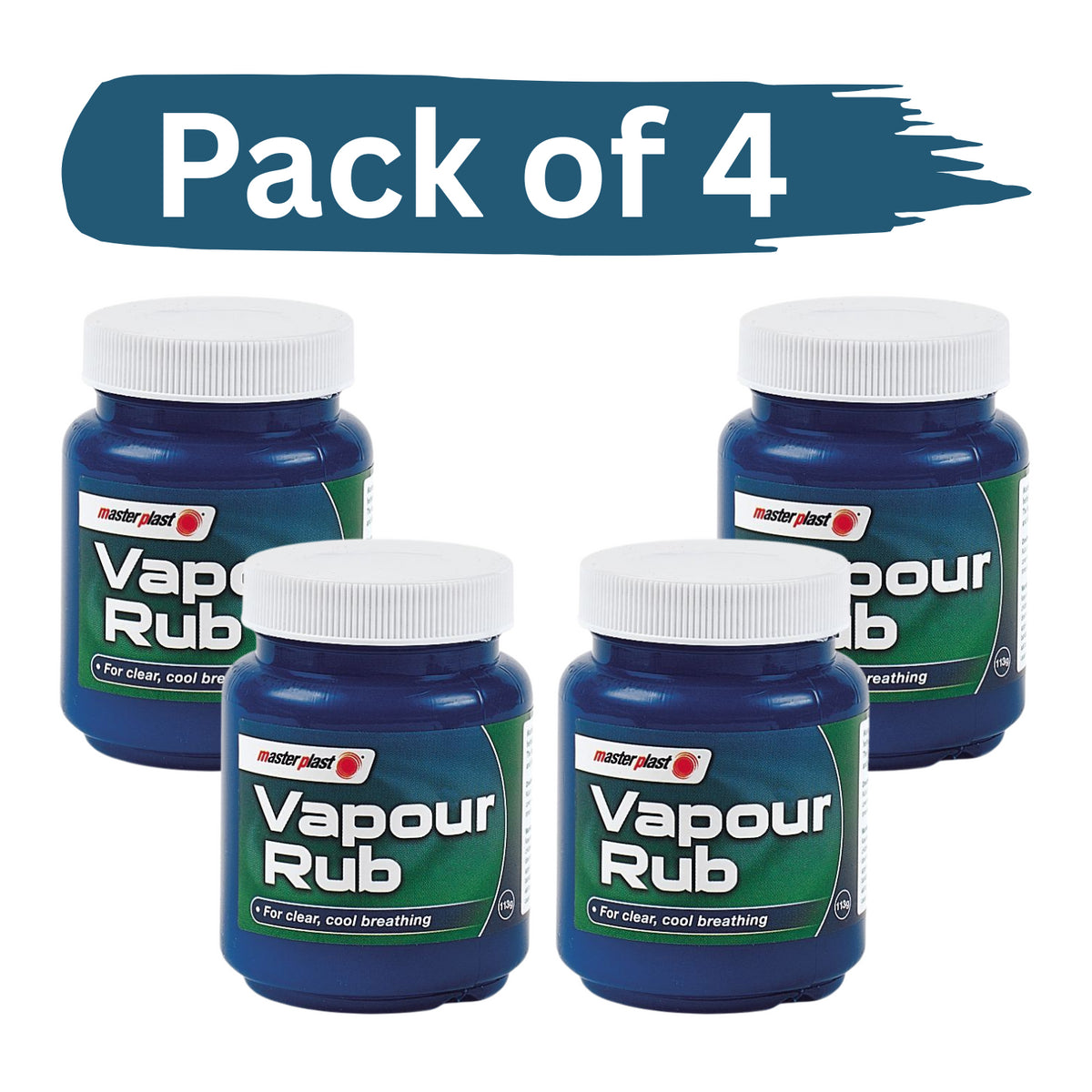 4X Masterplast Vapour Rub Congestion Relief Chest Rub Menthol Eucalyptus 100g