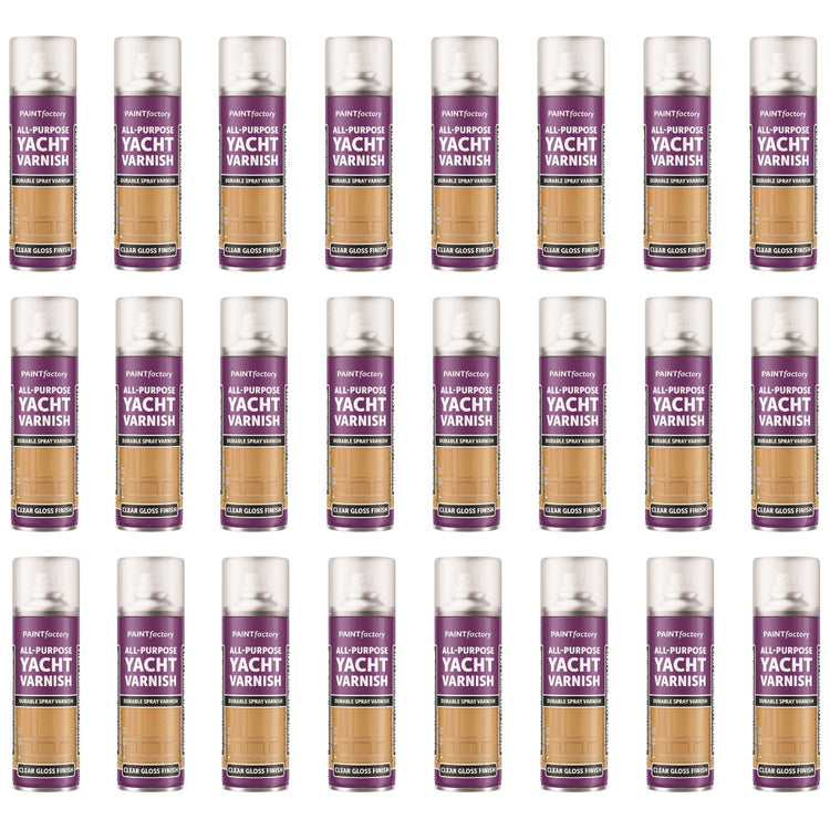 24X - Paint Factory Clear Yacht Varnish Spray 250ml - 7128