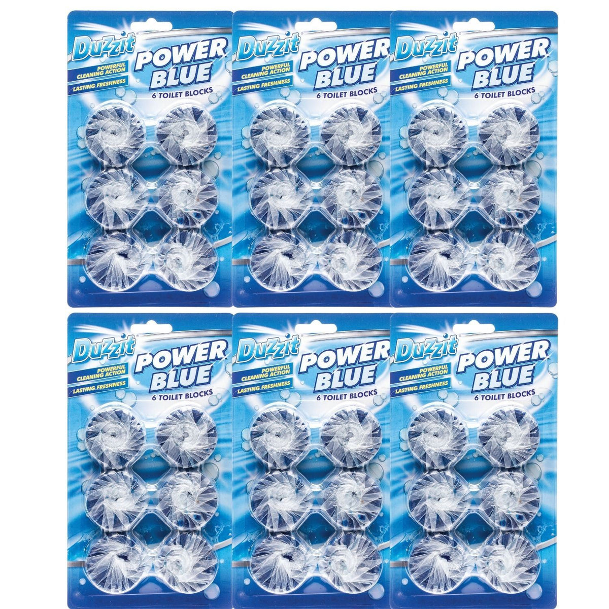 6X - Duzzit Power Blue Toilet Block 6 Pack