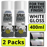 2X - Gloss White Car Spray 400ml