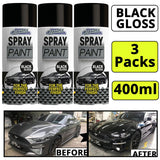 3X - Gloss Black Car Spray 400ml
