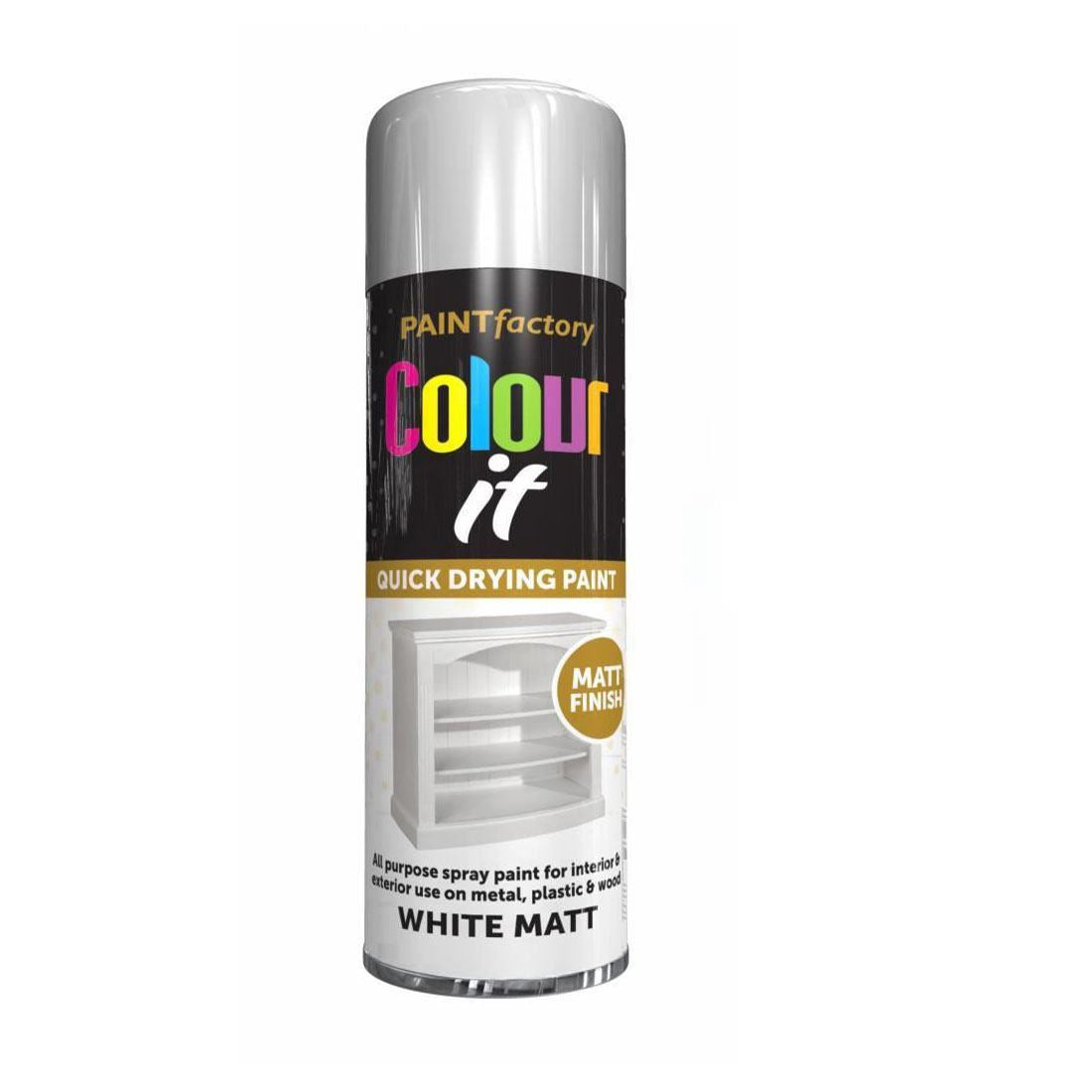 24X - Paint Factory White Matt Spray Paint 250ml