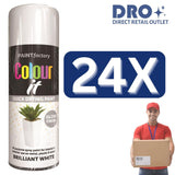 24X - Paint Factory White Gloss Spray Paint 250ml