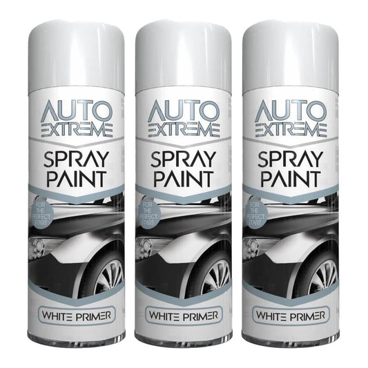 3X White Primer Auto Spray Paint 250ml
