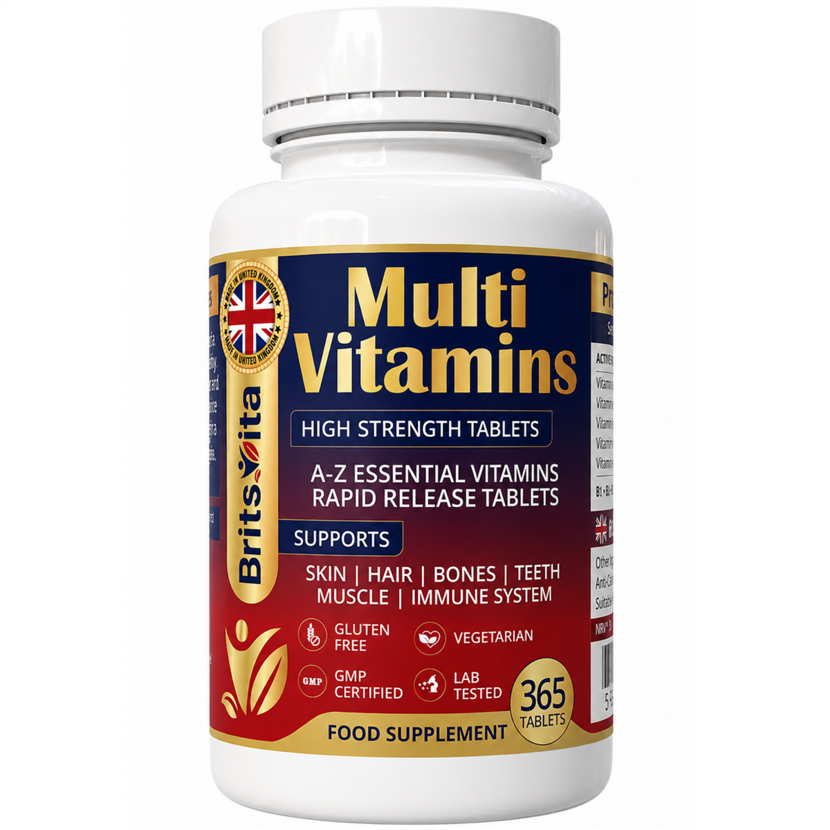 Brits Vita Daily Multi Vitamins 365 Tablets A-Z Essential Multivitamins Tablets