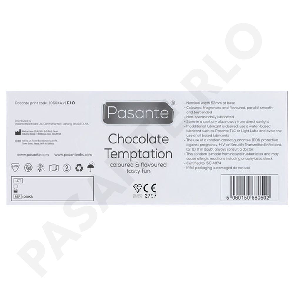48X Pasante Flavoured Latex Condoms Chocolate Temptation Male Condom