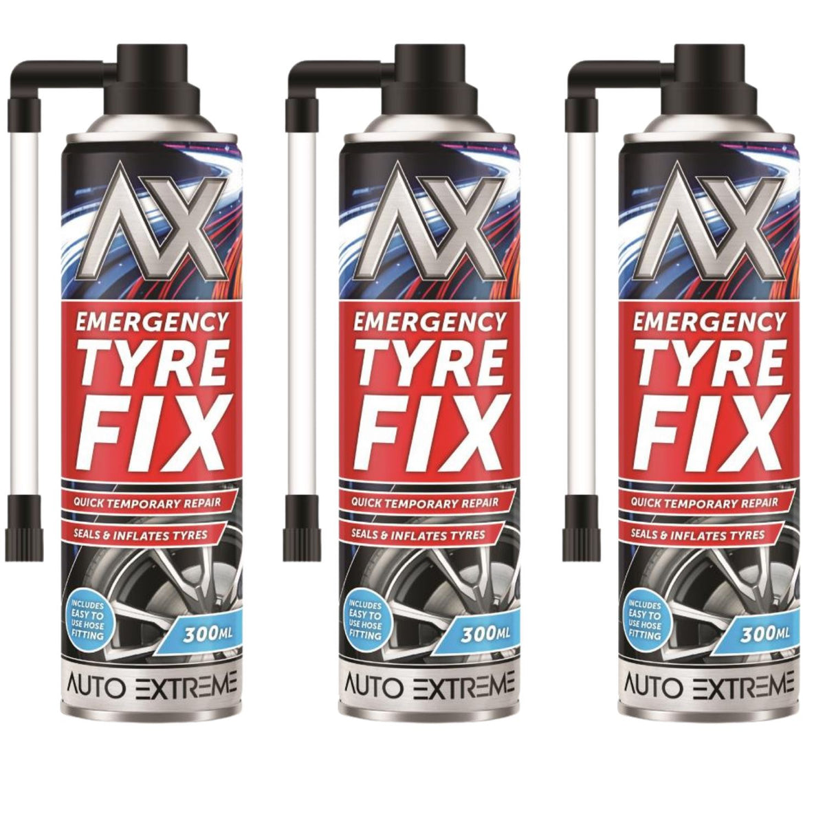 3X Auto Extreme Quick Fix Tyre Repair 300ml