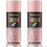 2X Paint Factory Bubblegum Pink Gloss Spray Paint 400ml