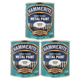 3X Hammerite Satin White Paint 750ml Tin Paint