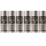 6X Paint Factory Metallic Silver Spray Paint 200ml